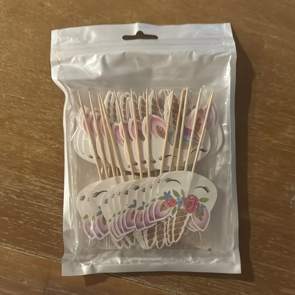48 Unicorn Cupcake Toppers